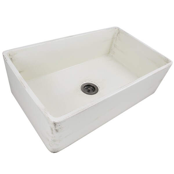 Nantucket Sinks 33-Inch Farmhouse Fireclay Sink with Shabby Straw Finish FCFS3320S-ShabbyStraw - main